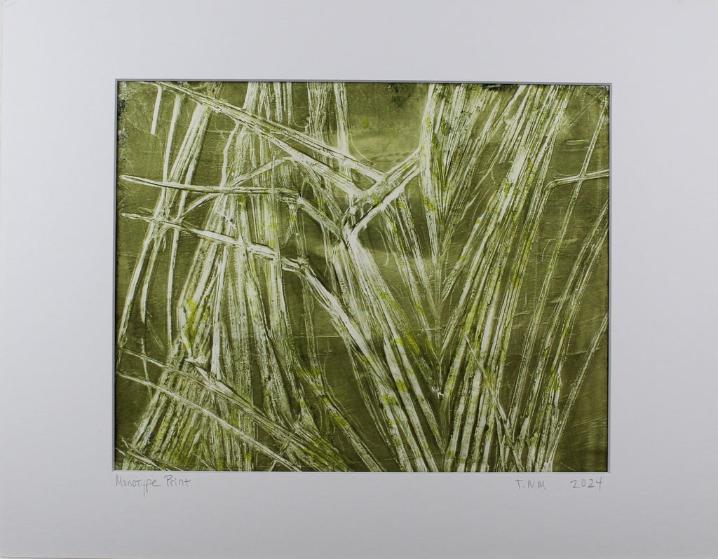 Botanical Monotype Relief Print-Palm Dance