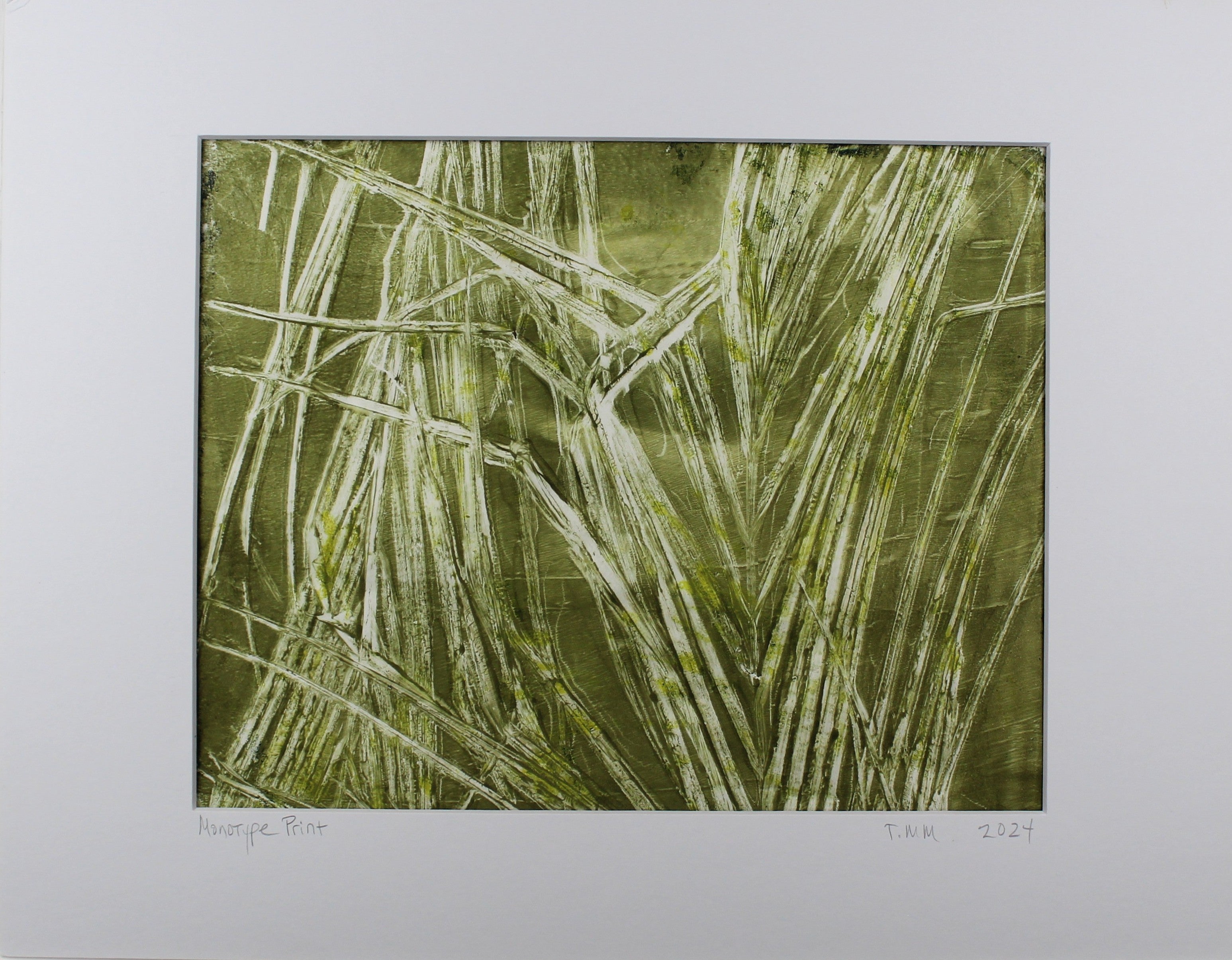 Botanical Monotype Relief Print-Palm Dance