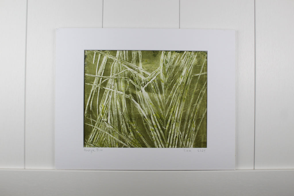 Botanical Monotype Relief Print-Palm Dance