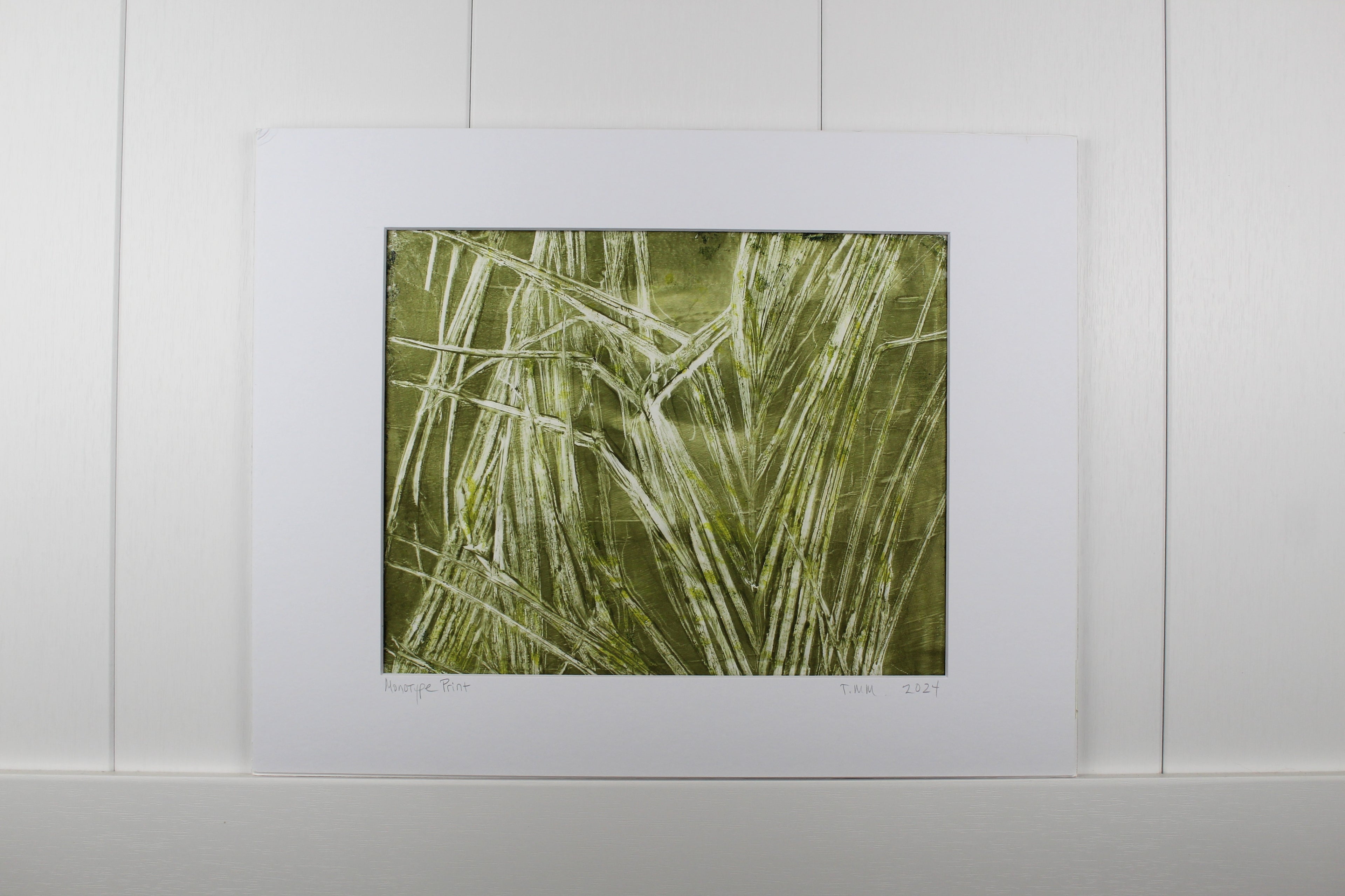 Botanical Monotype Relief Print-Palm Dance