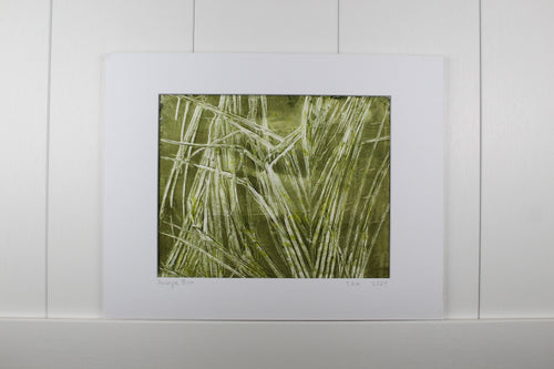 Botanical Monotype Relief Print-Palm Dance
