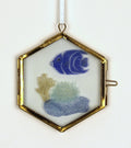 Glass Frame Relief Print Art (Small)-Bathed in Blue