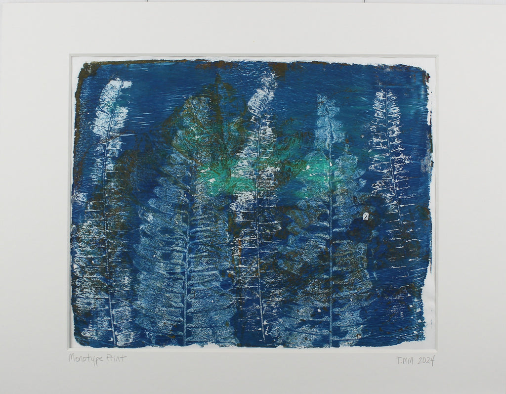 Botanical Monotype Relief Print-Fern Towers