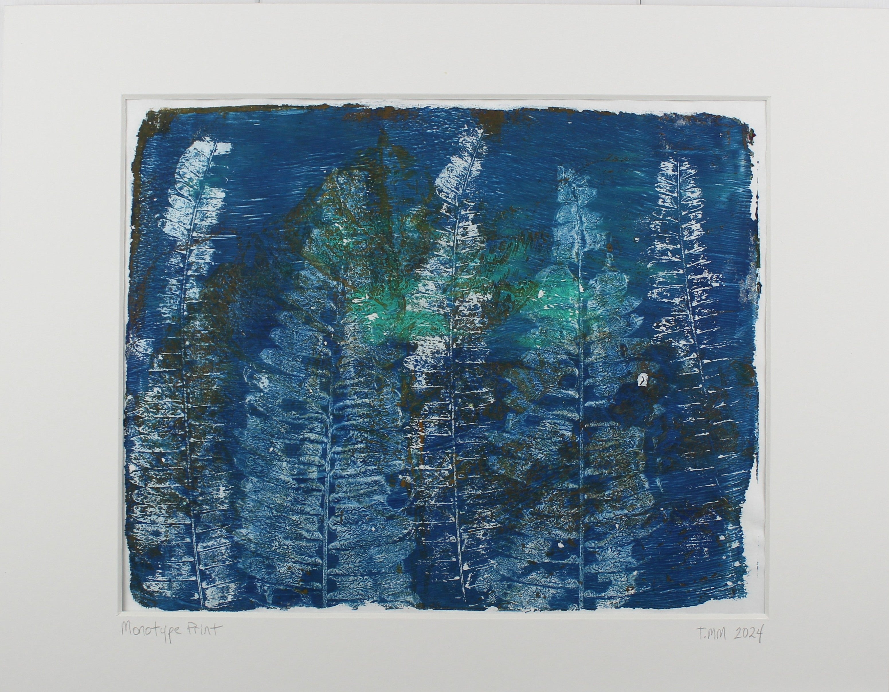 Botanical Monotype Relief Print-Fern Towers