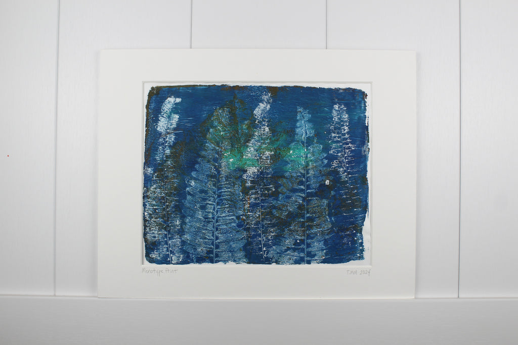 Botanical Monotype Relief Print-Fern Towers