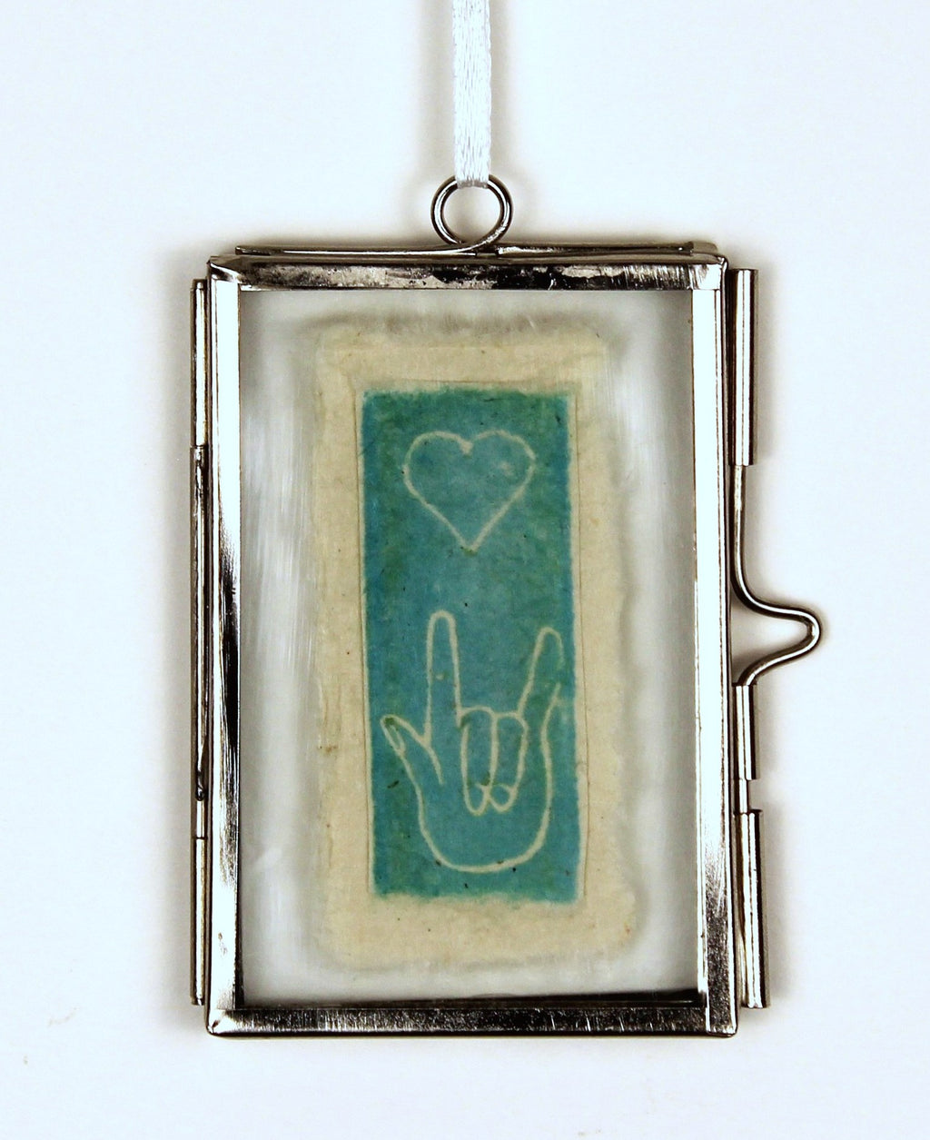 Glass Frame Relief Print Art (Mini)-I Love You So Blue