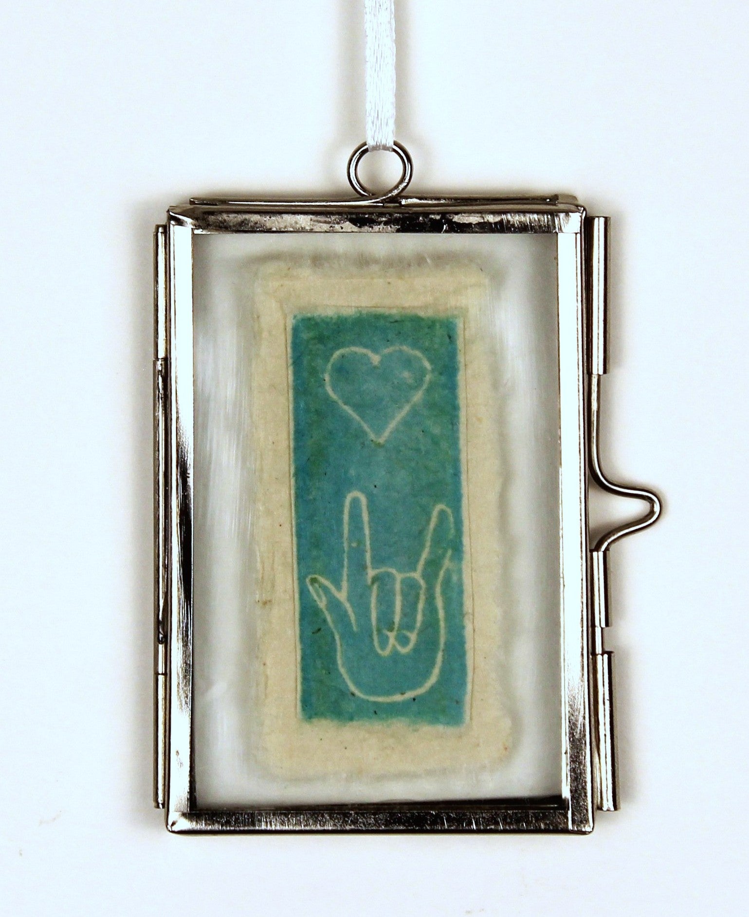 Glass Frame Relief Print Art (Mini)-I Love You So Blue