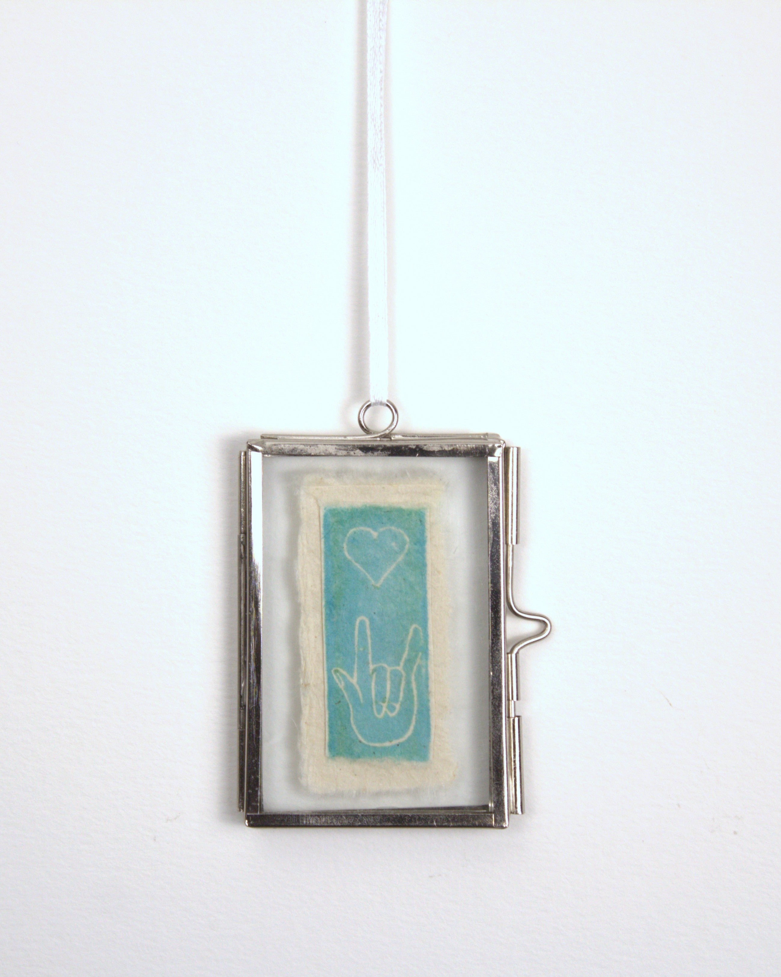 Glass Frame Relief Print Art (Mini)-I Love You So Blue