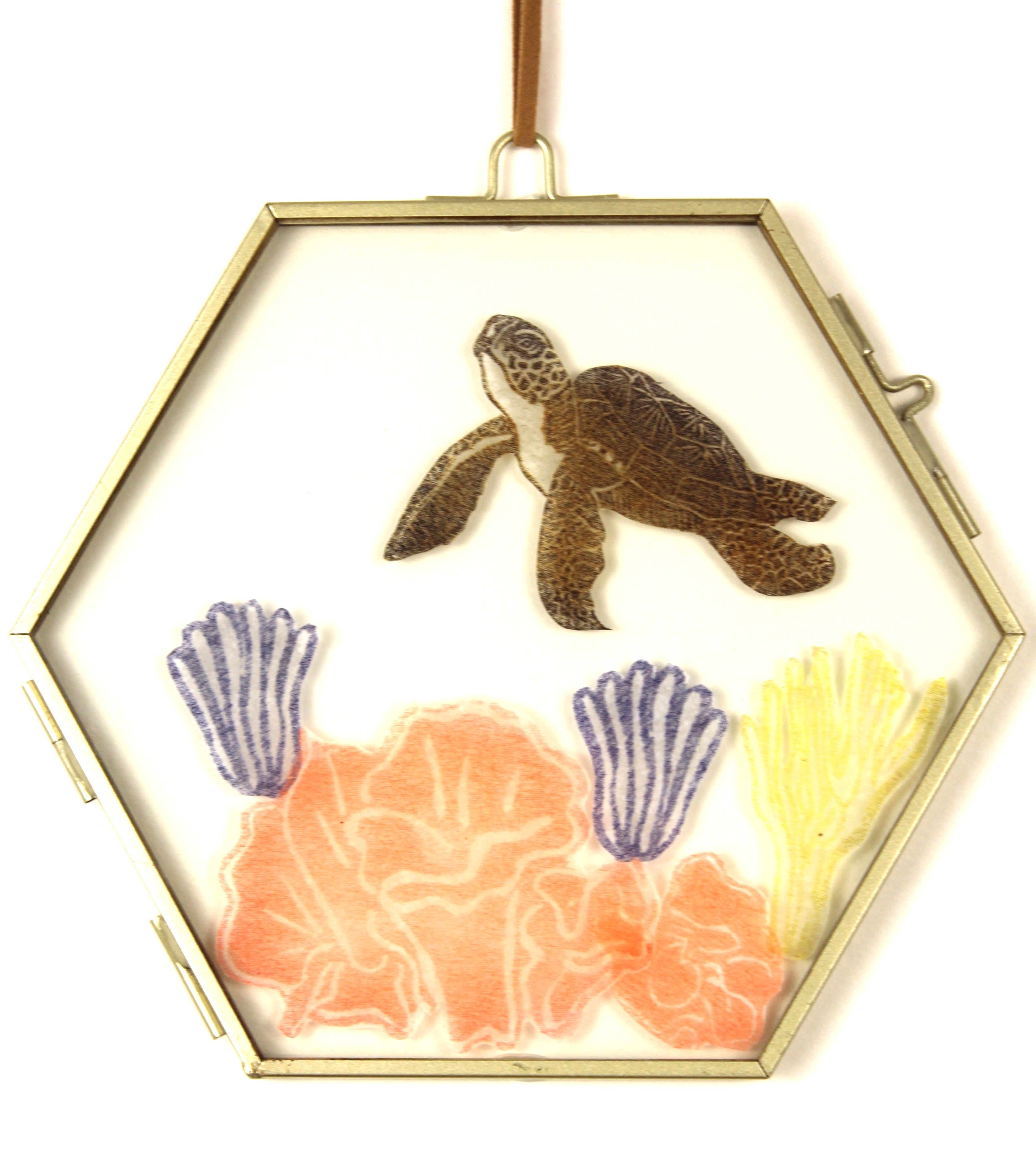 Glass Frame Relief Print Art (Medium)- Morning Stretches