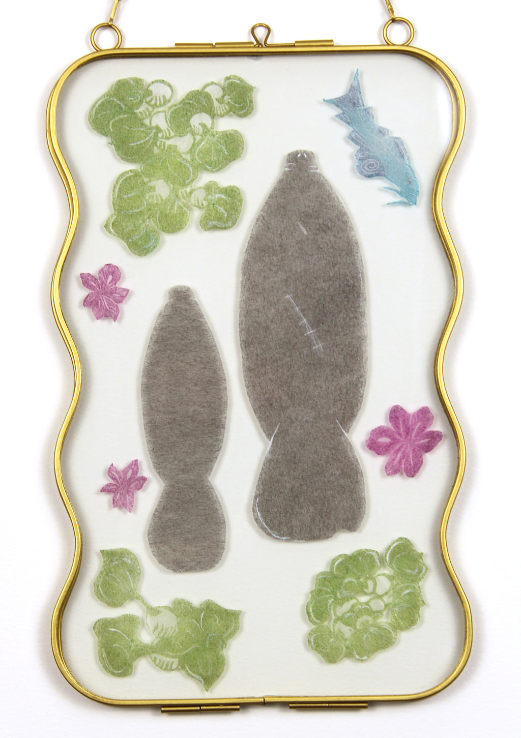 Glass Frame Relief Print Art (Large)- Morning Stroll
