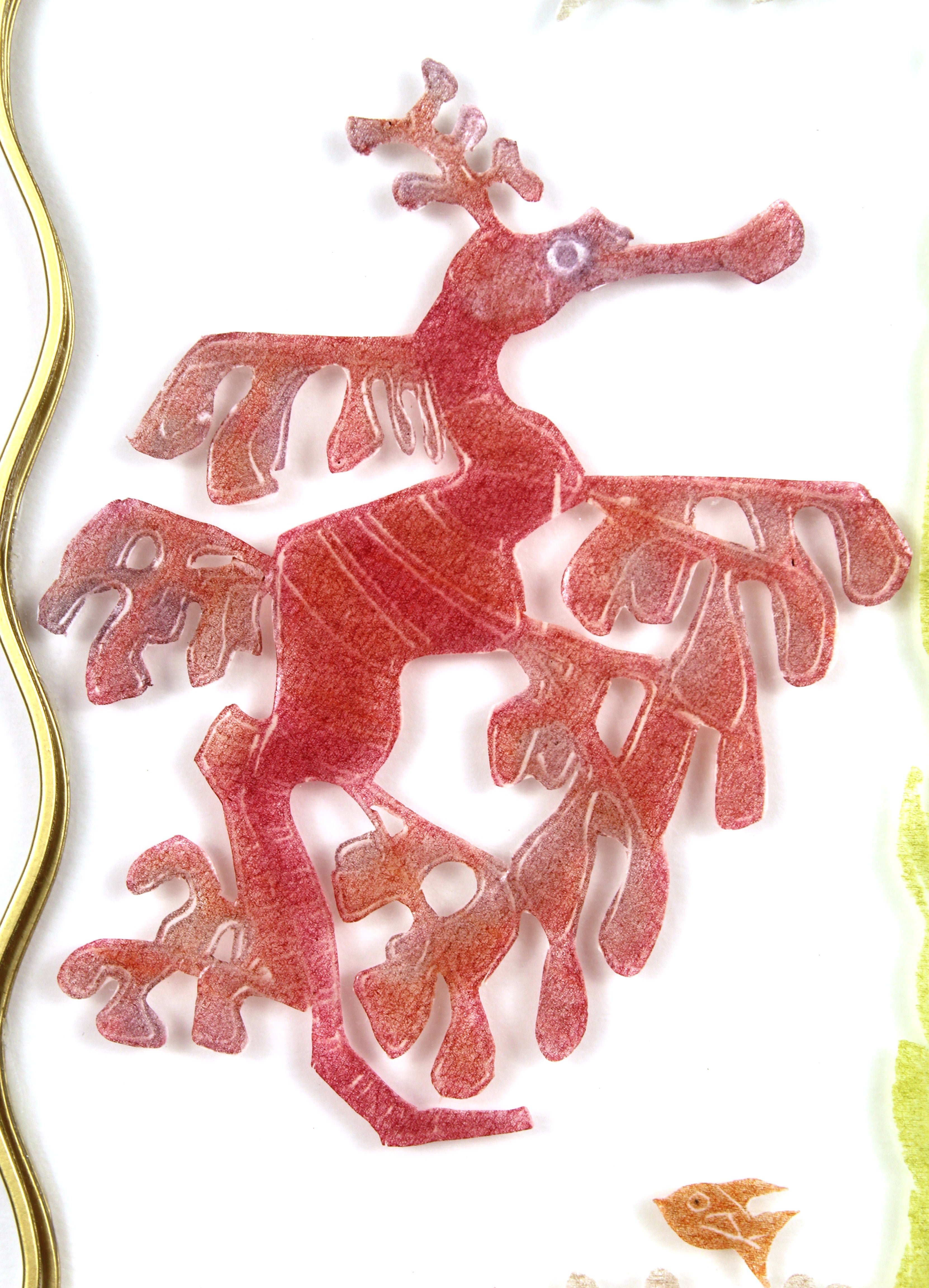 Glass Frame Relief Print Art (Large)-Floating Dragon