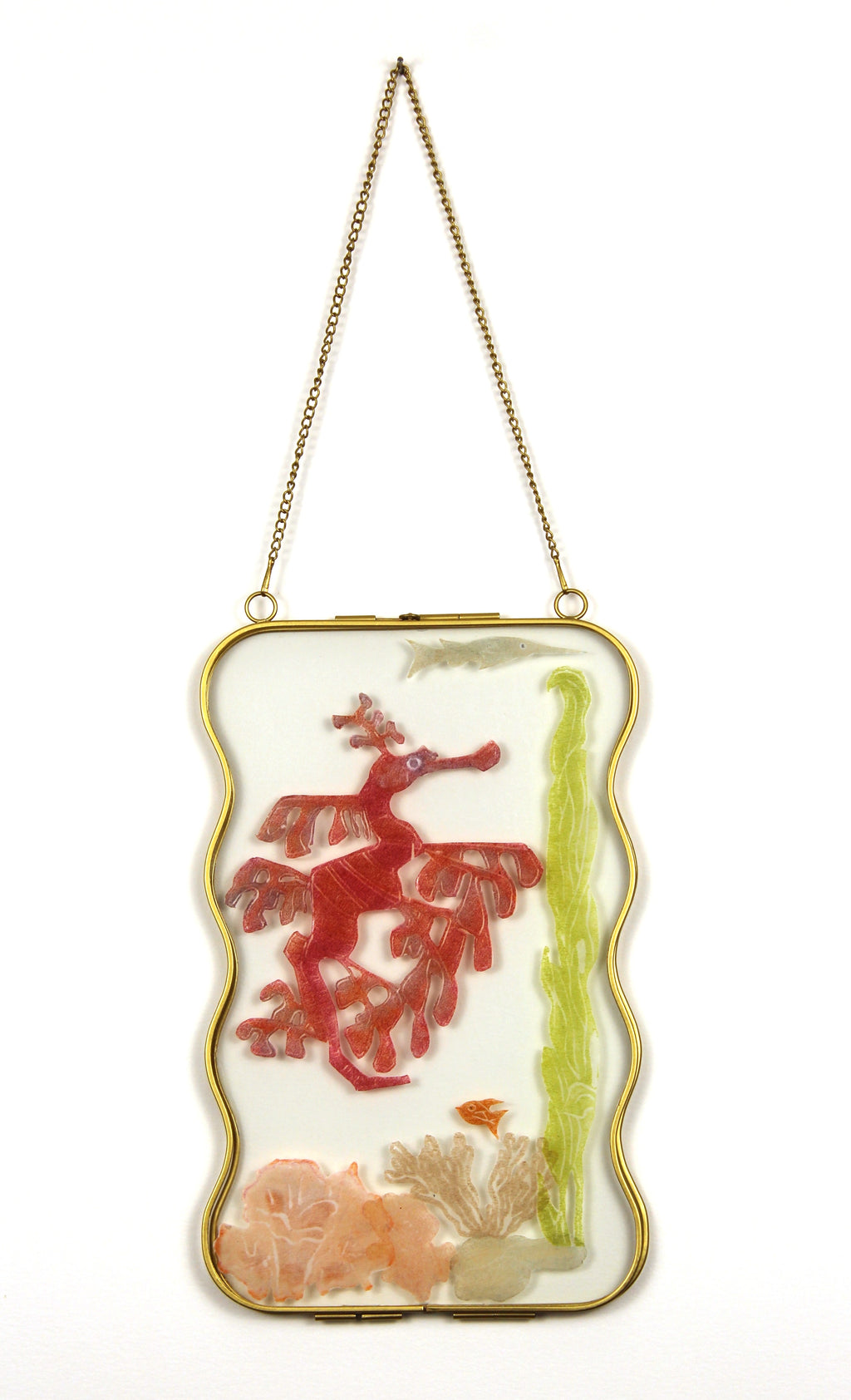 Glass Frame Relief Print Art (Large)-Floating Dragon