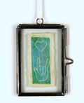 Glass Frame Relief Print Art (Mini)- I Love You So Blue-Green