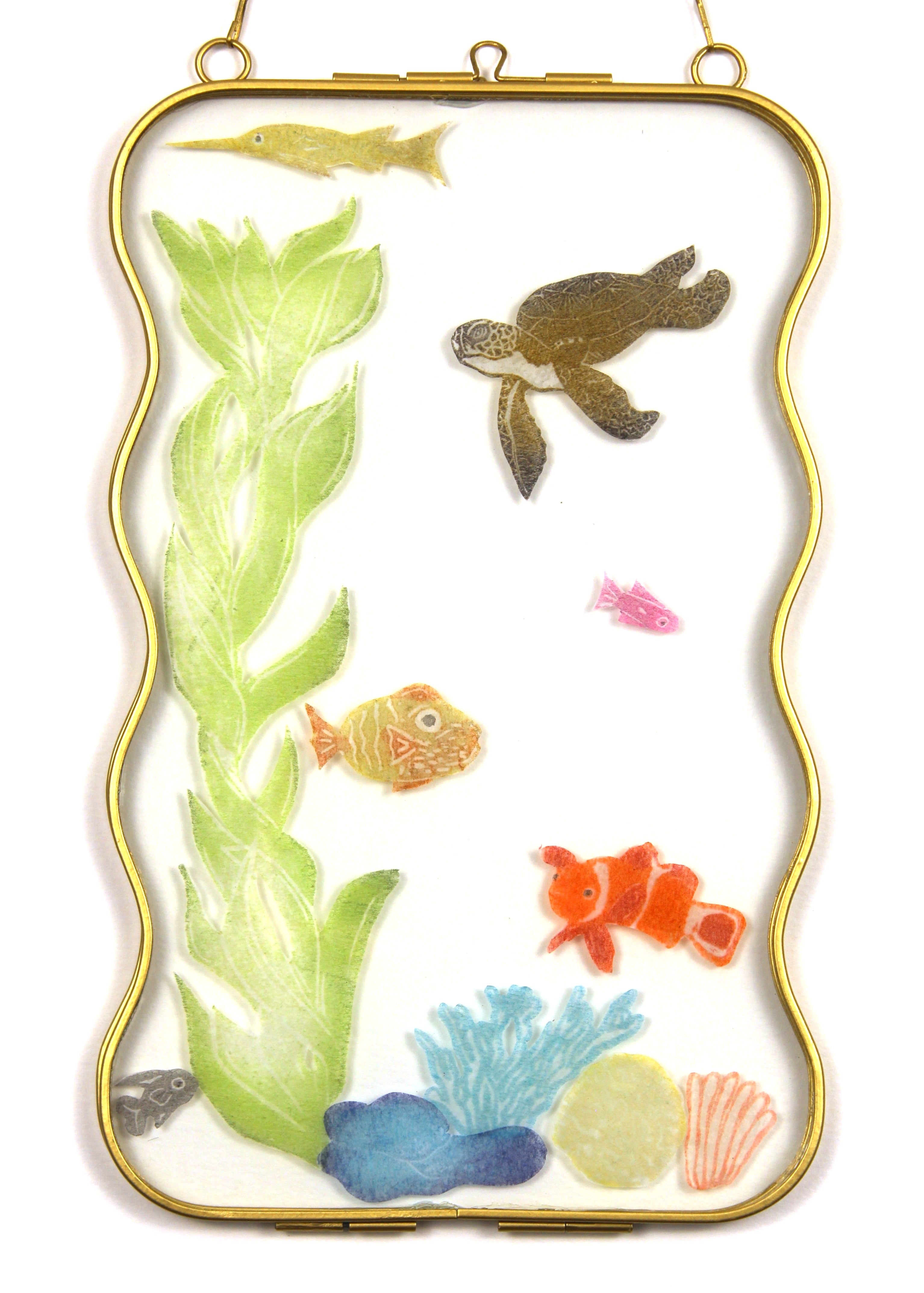 Glass Frame Relief Print Art (Large)-Recess