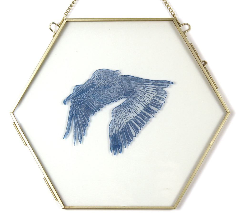 Glass Frame Relief Print Art (Large)-Gone Fishin'