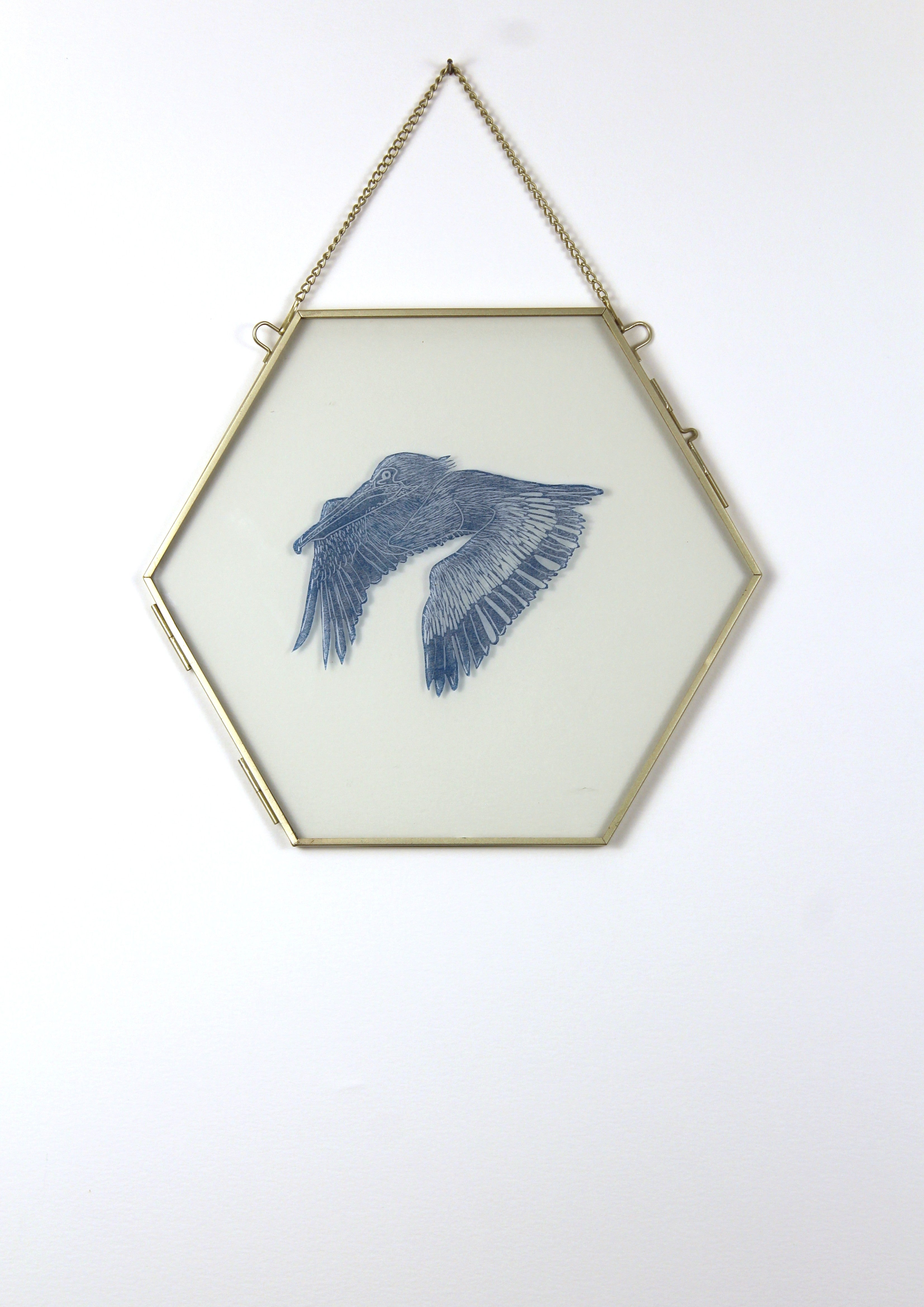 Glass Frame Relief Print Art (Large)-Gone Fishin'