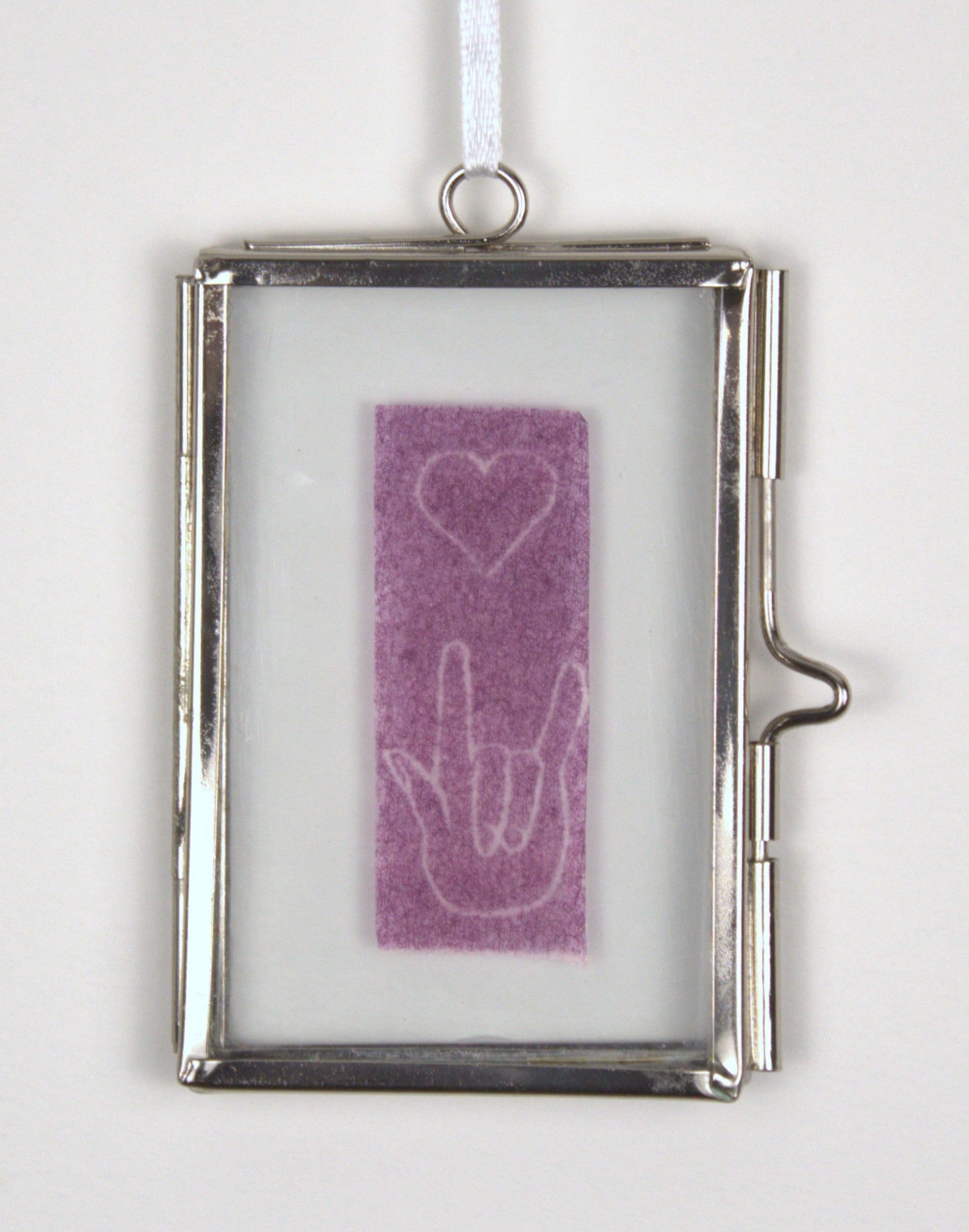 Glass Frame Relief Print Art (Mini)- I Love You So Lavender