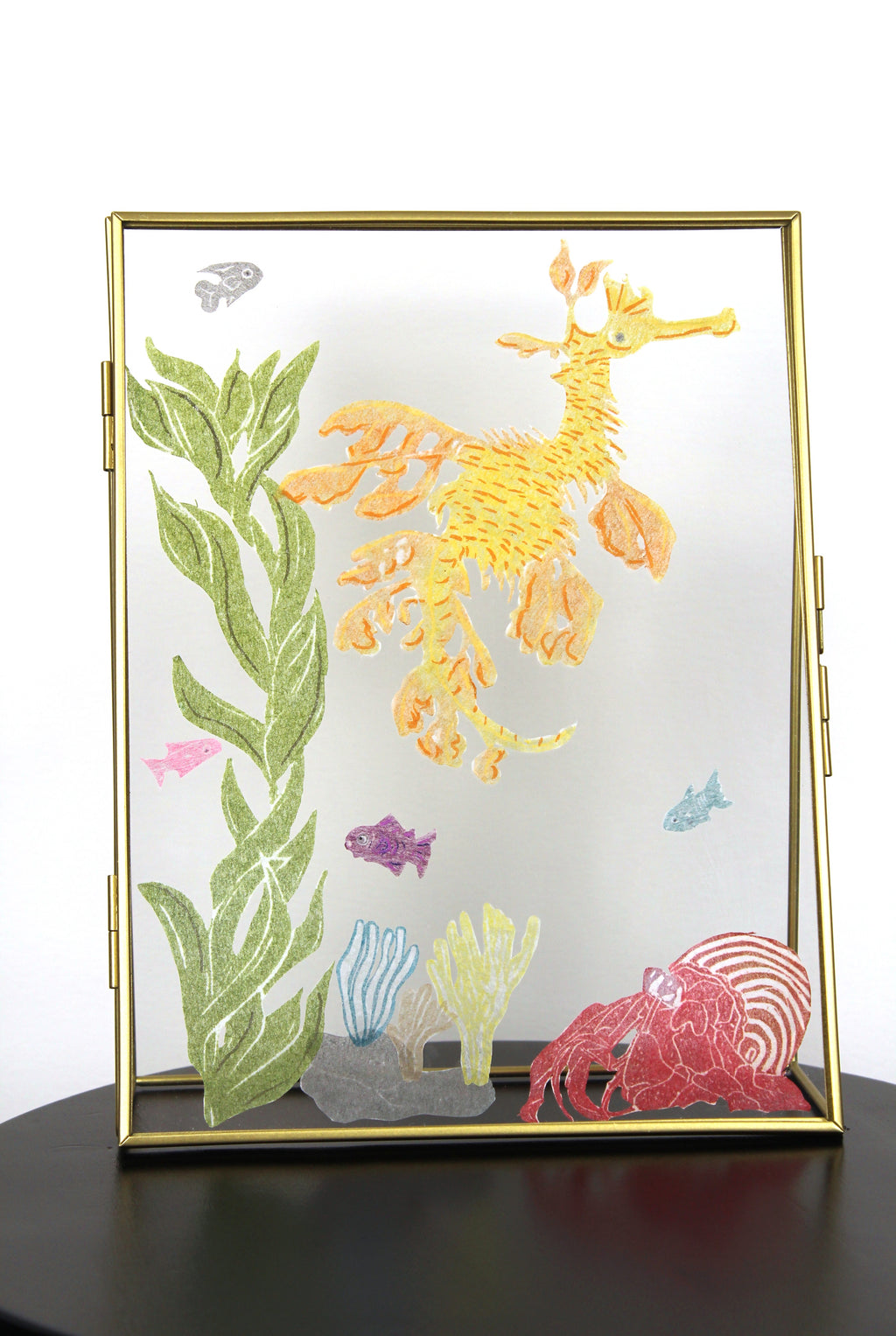 Glass Frame Relief Print Art (Large Standing Frame)-Walking on Sunshine