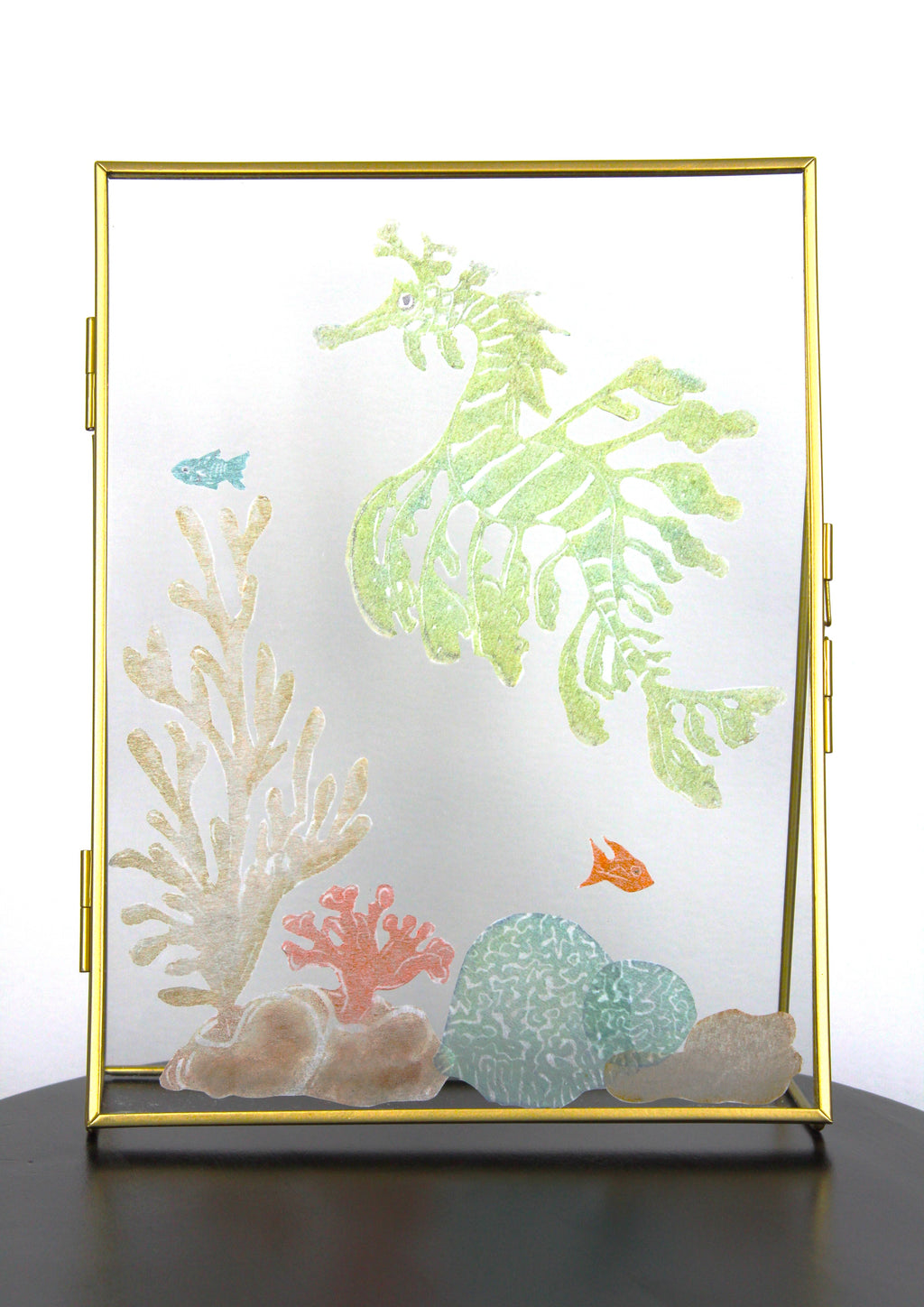 Glass Frame Relief Print Art (Large Standing Frame)-Graceful Suspension