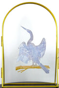 Glass Frame Relief Print Art (Large Standing Frame)-Cormorant Drying Time