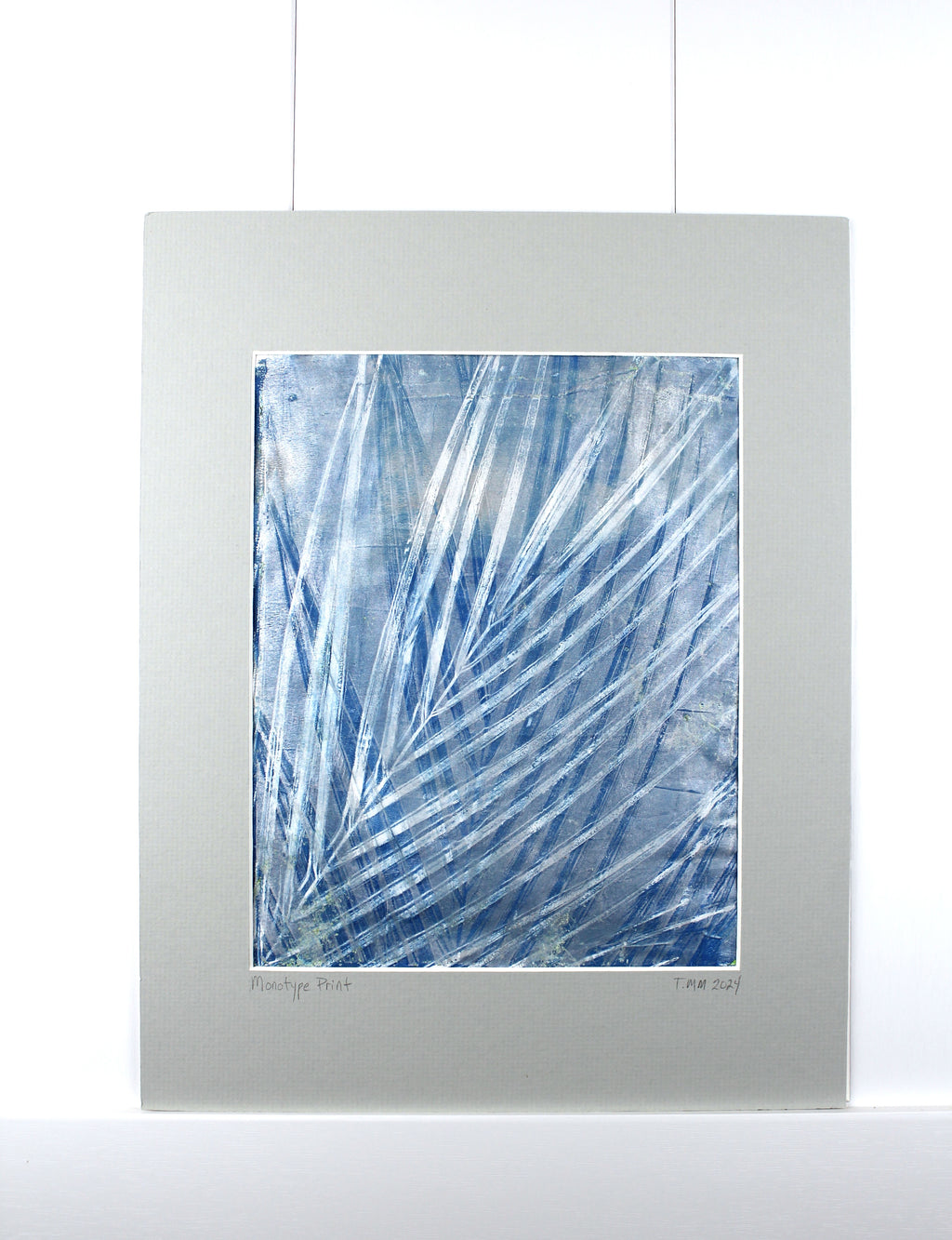 Botanical Monotype Relief Print-Shimmery Grid