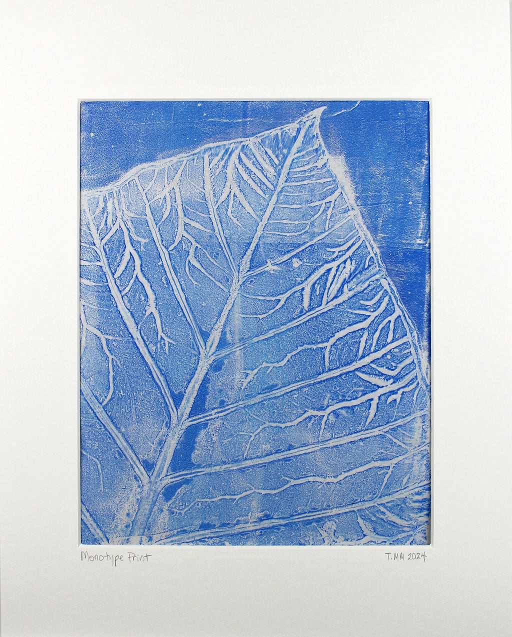 Botanical Monotype Relief Print-Blue Lightening