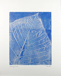 Botanical Monotype Relief Print-Blue Lightening