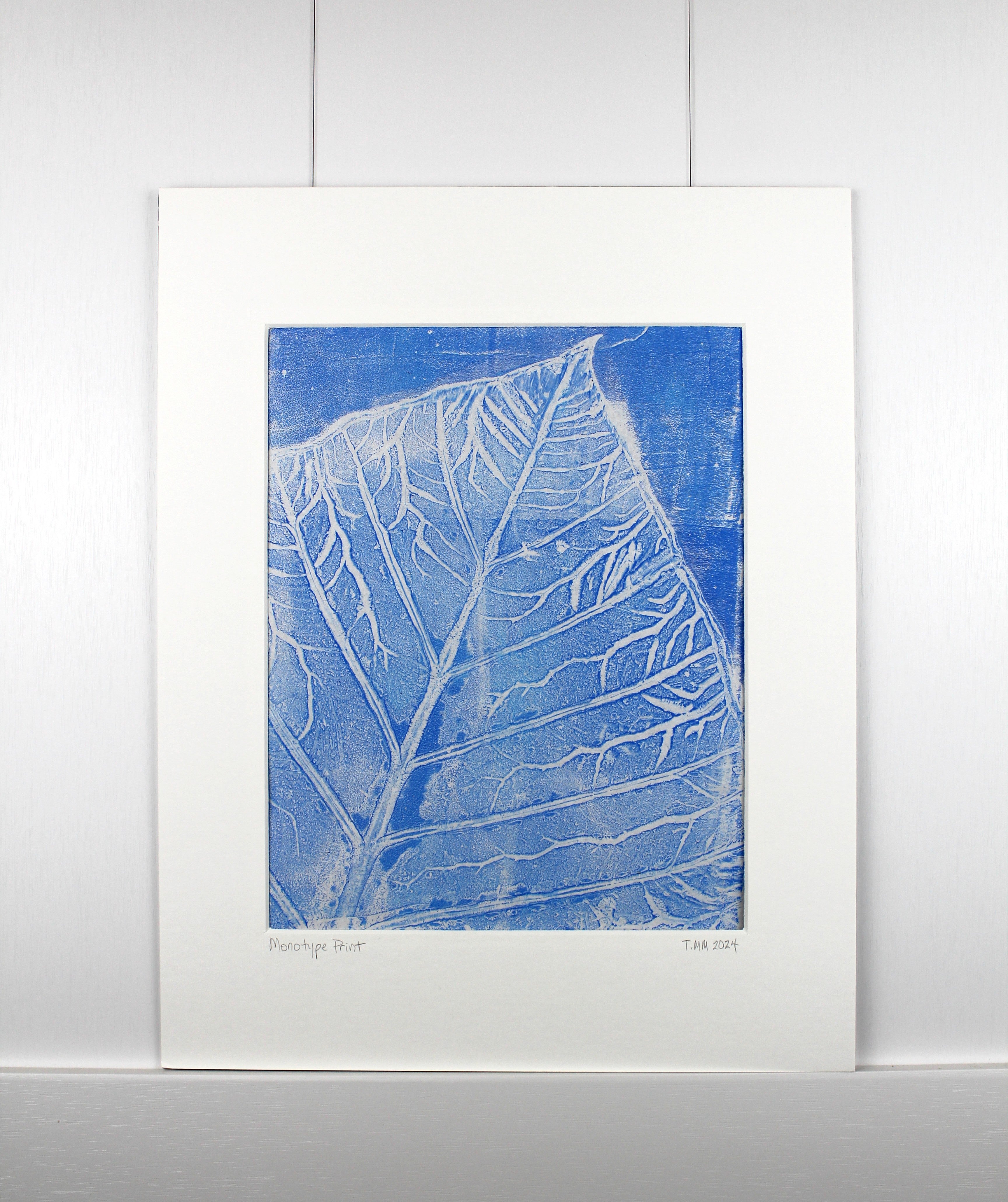 Botanical Monotype Relief Print-Blue Lightening