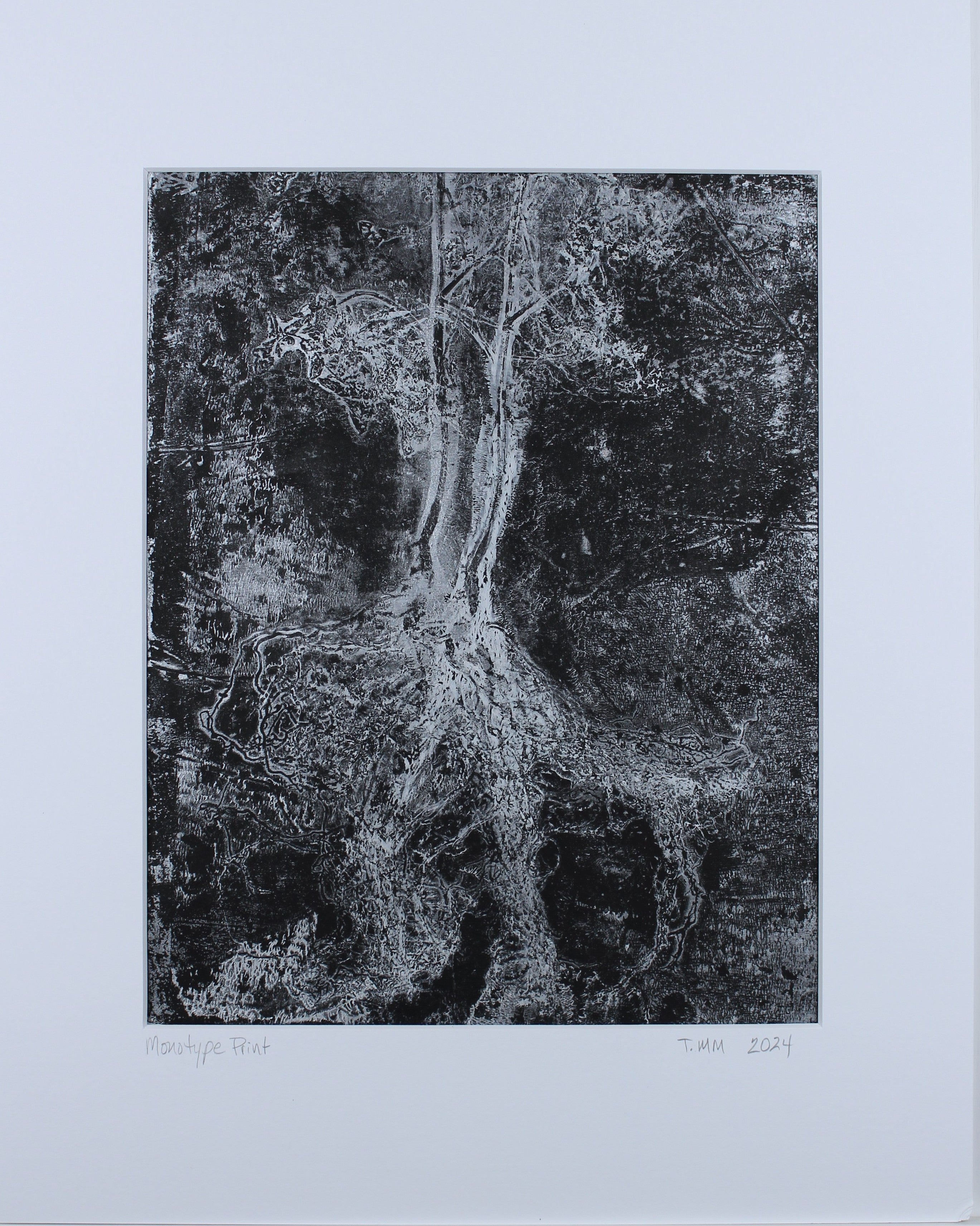 Botanical Monotype Relief Print-Rooted in Silver
