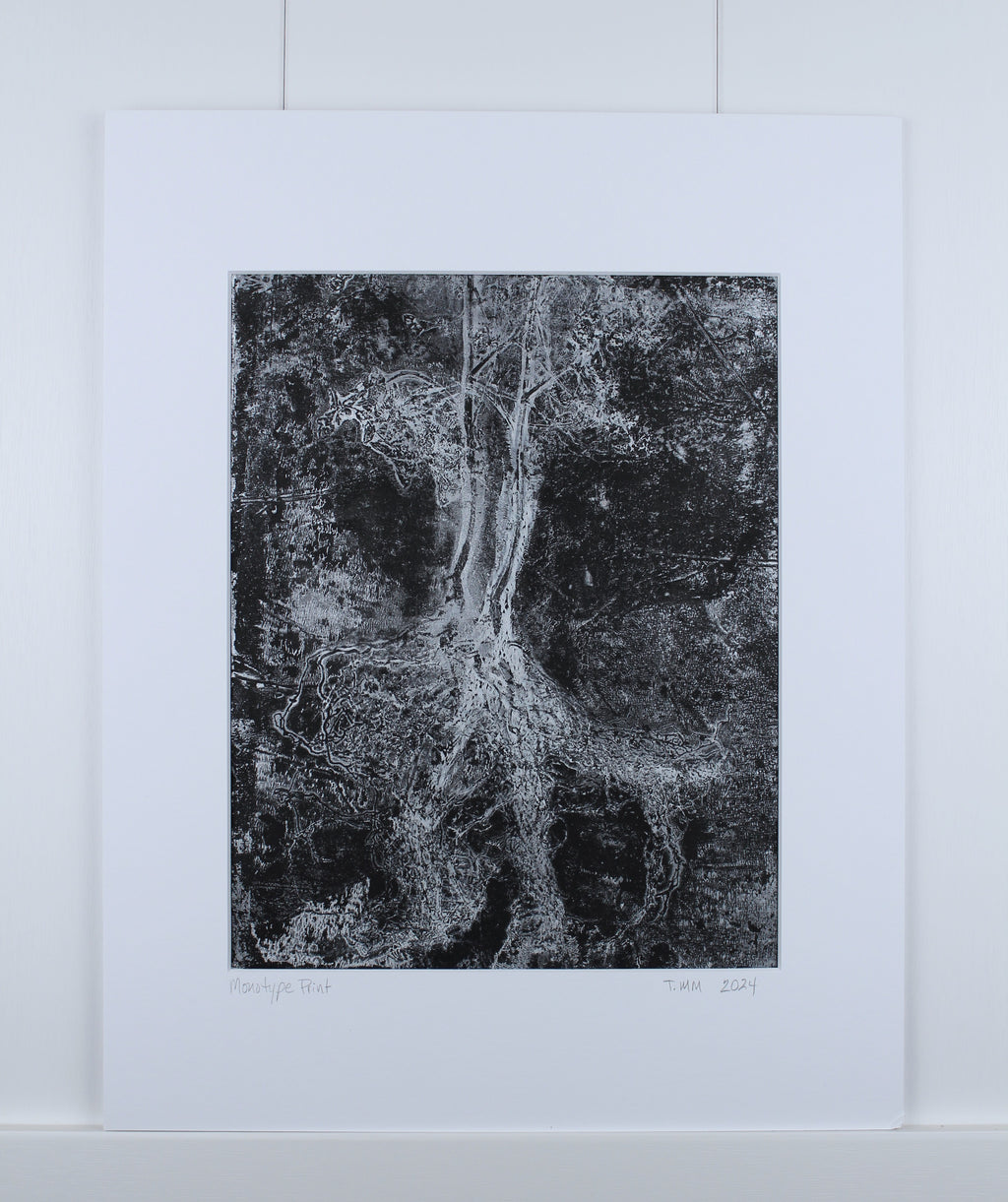 Botanical Monotype Relief Print-Rooted in Silver