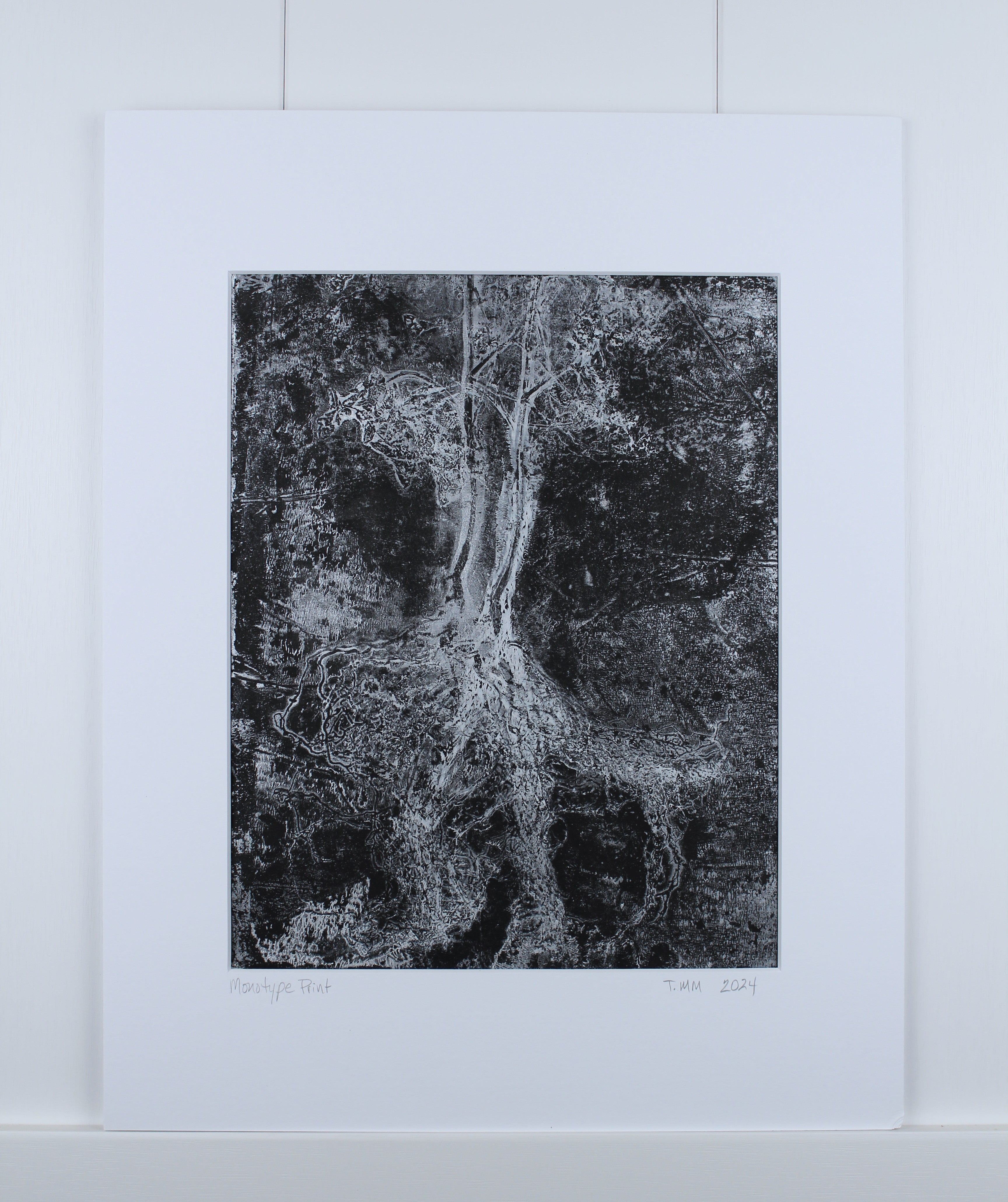 Botanical Monotype Relief Print-Rooted in Silver