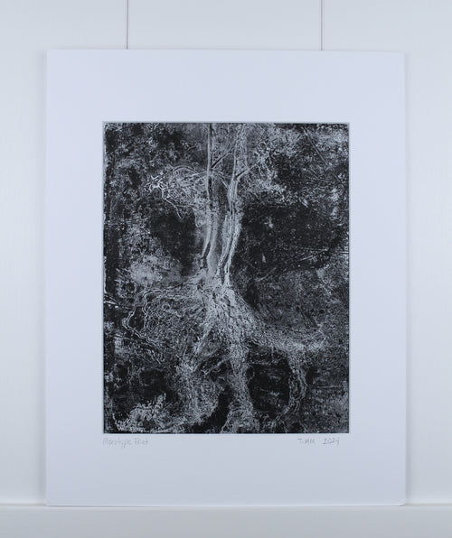 Botanical Monotype Relief Print-Rooted in Silver