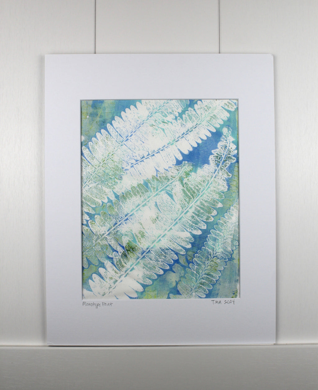 Botanical Monotype Relief Print-Fern Clouds