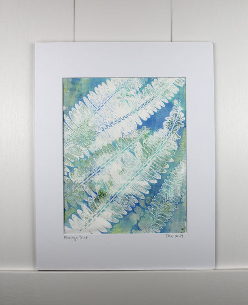 Botanical Monotype Relief Print-Fern Clouds