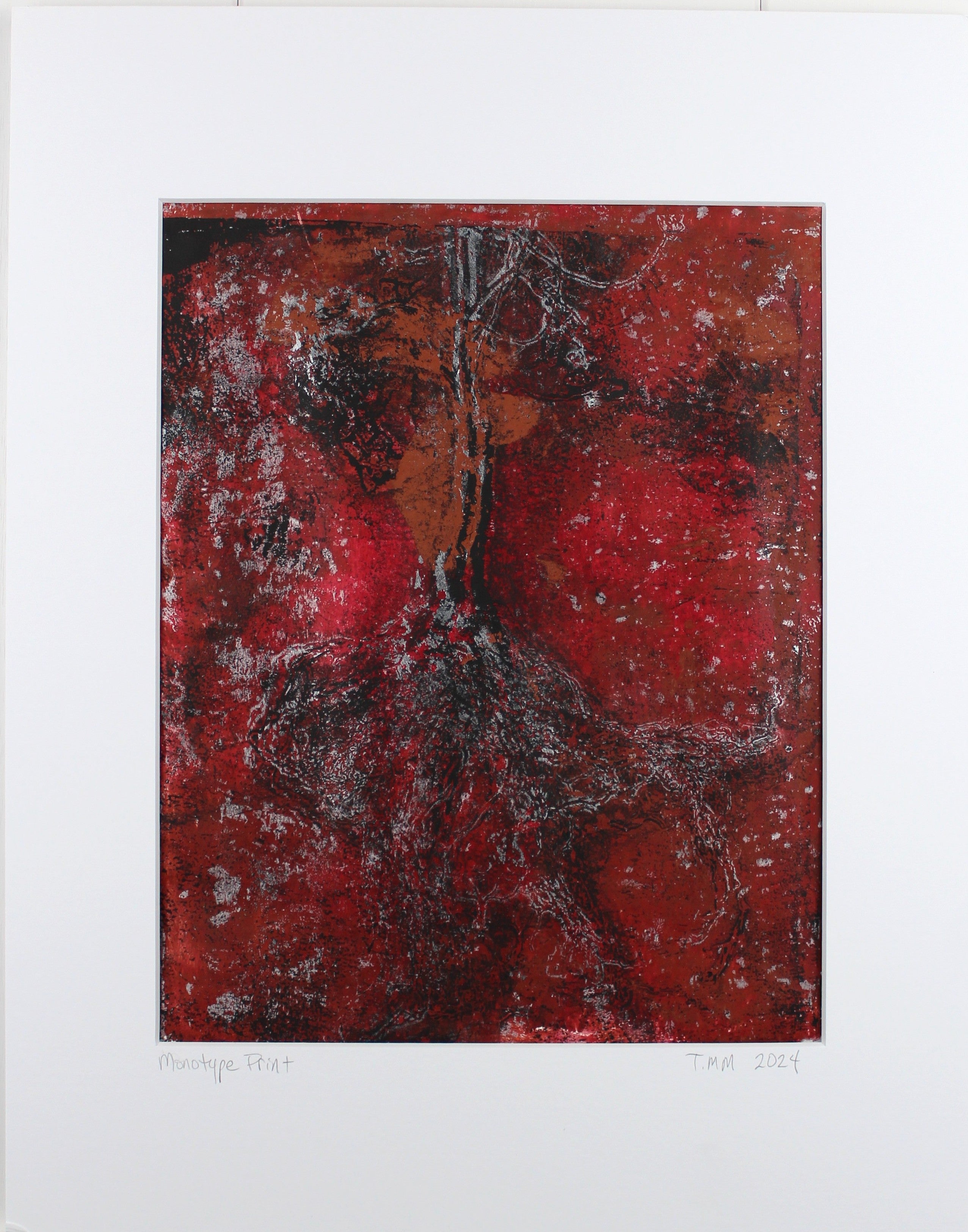 Botanical Monotype Relief Print-Firey Furnace