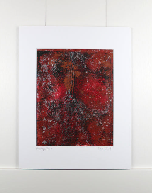 Botanical Monotype Relief Print-Firey Furnace