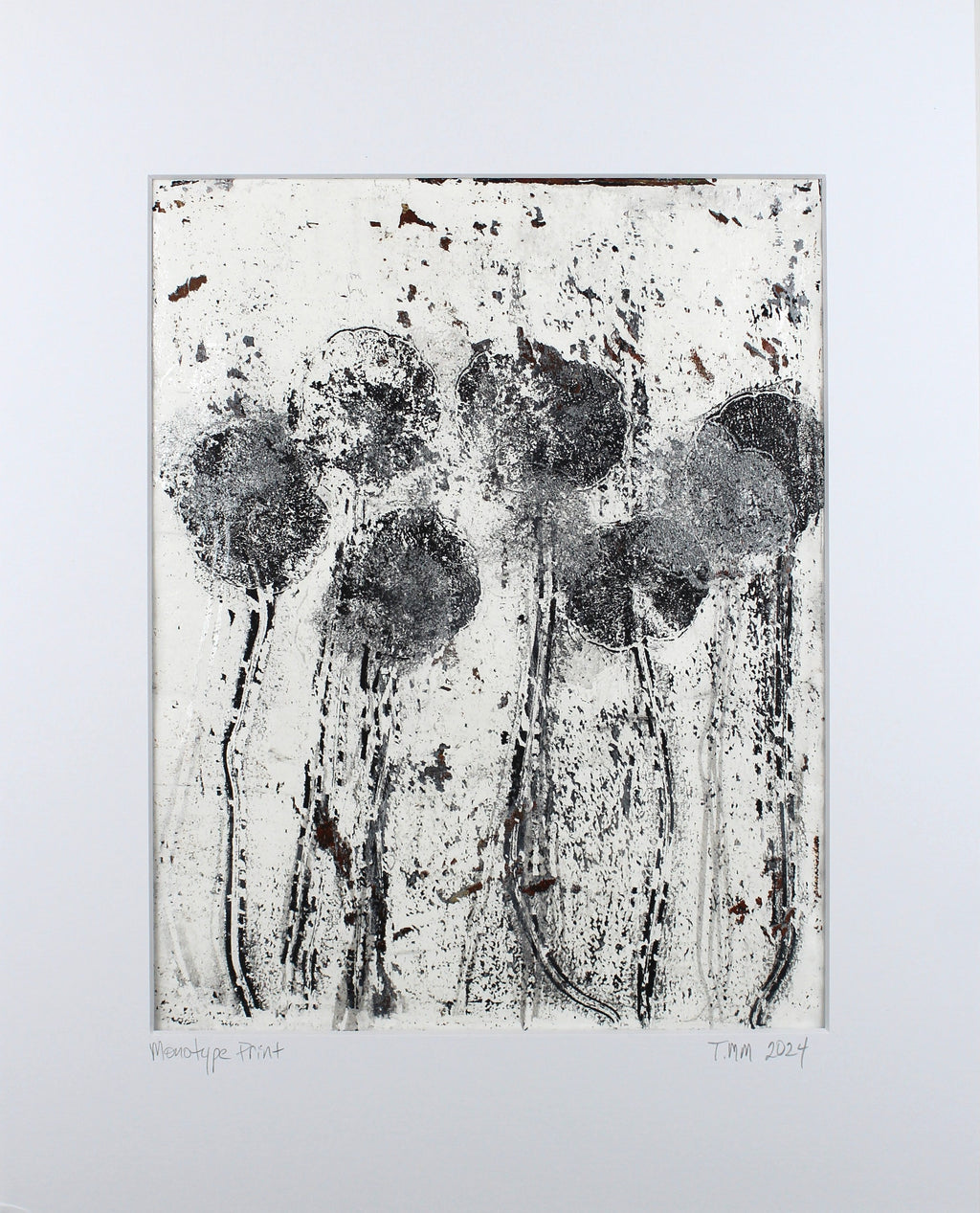 Botanical Monotype Relief Print-Snowy Days