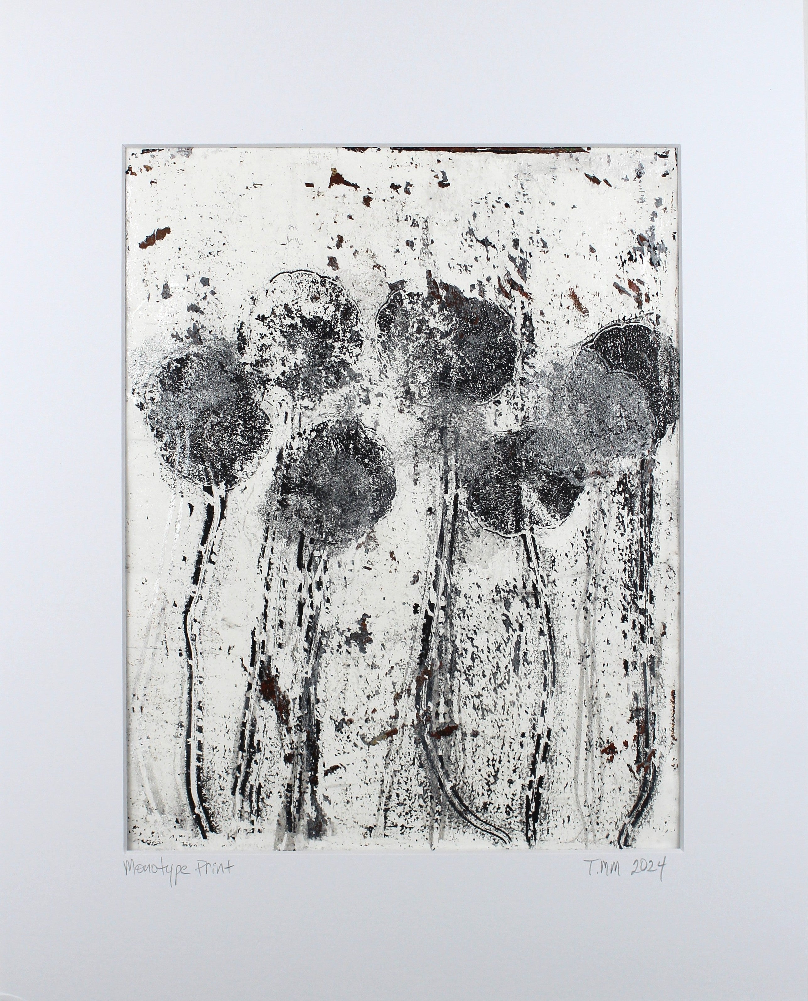 Botanical Monotype Relief Print-Snowy Days