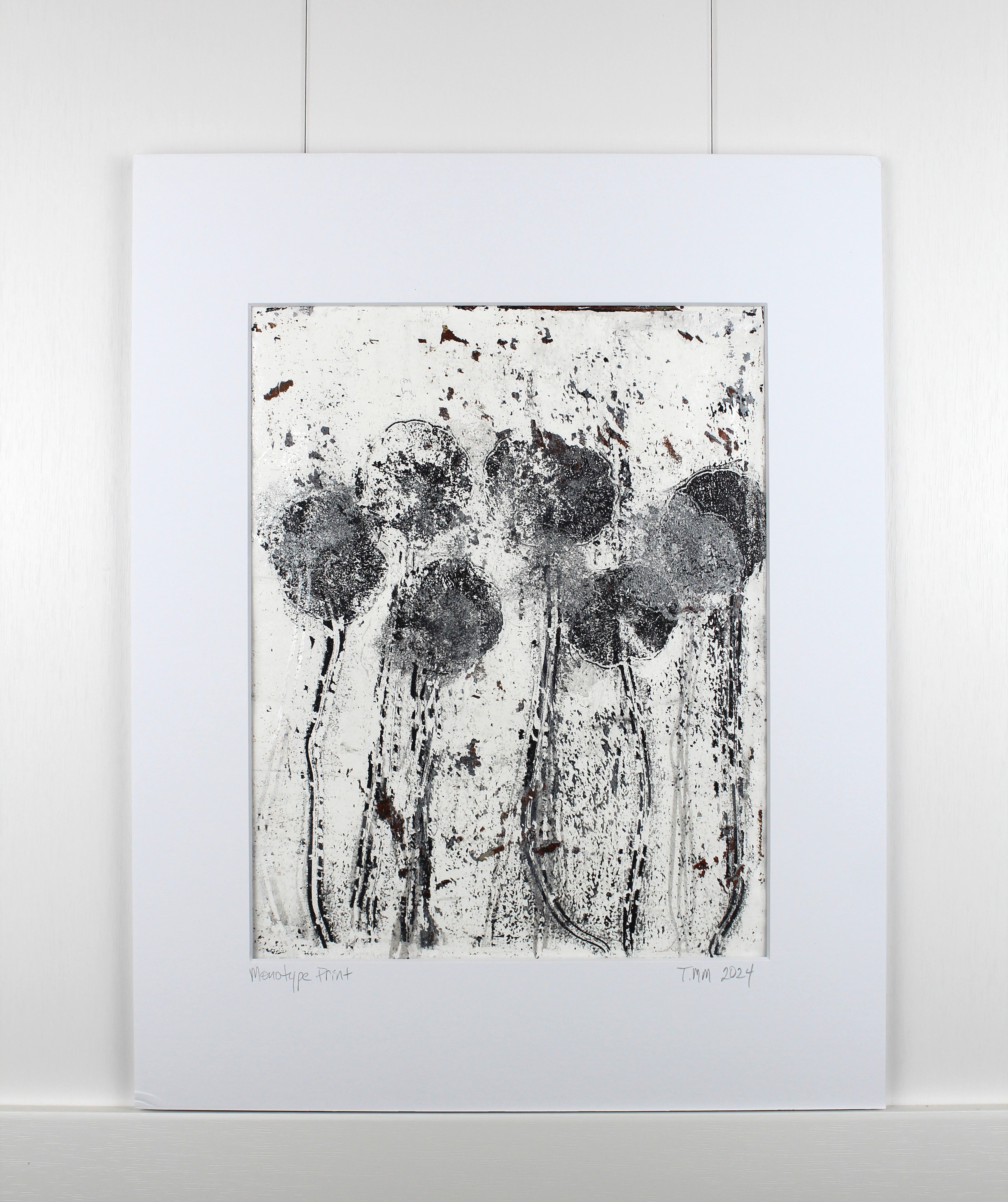 Botanical Monotype Relief Print-Snowy Days