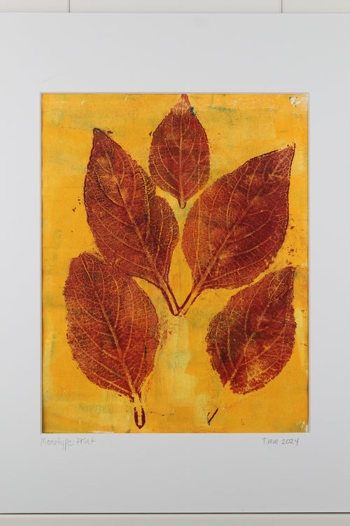 Botanical Monotype Relief Print-Fall Feels